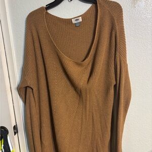Old Navy Tan V-Neck Sweater Relaxed Fit